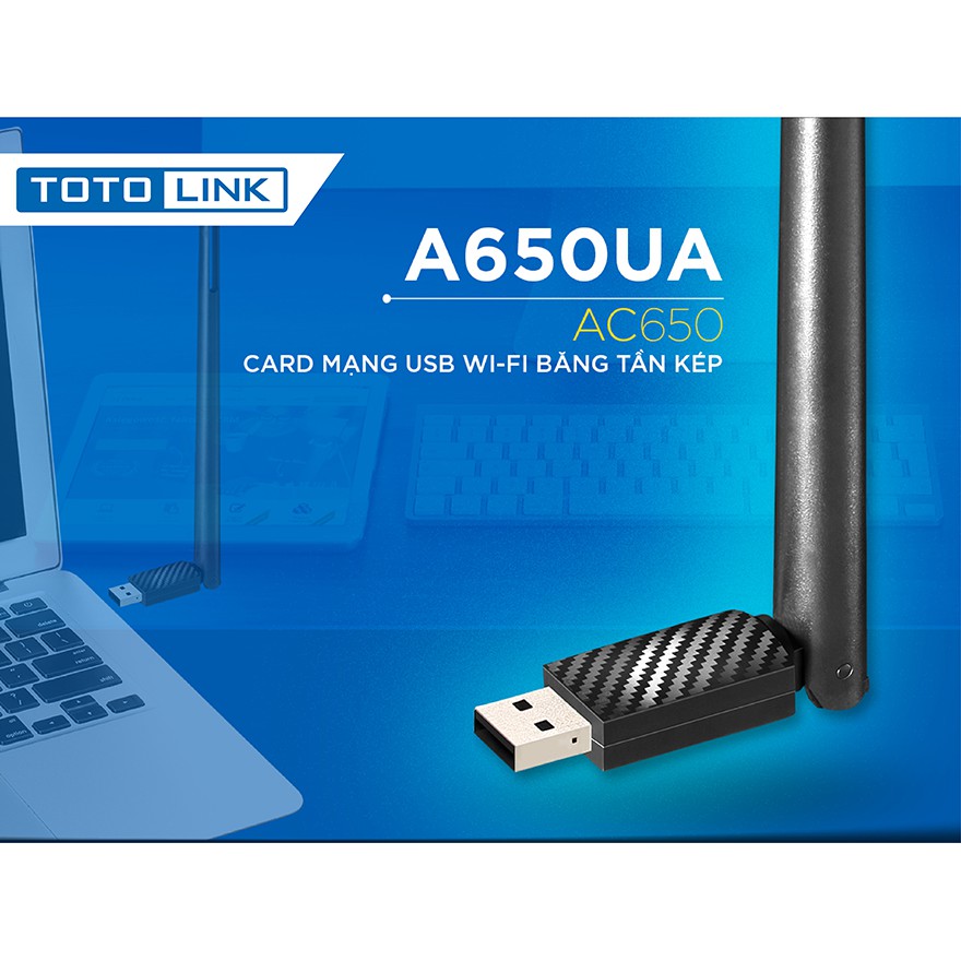 TOTOLINK AC650 Wireless Dual Band USB Adapter A650UA